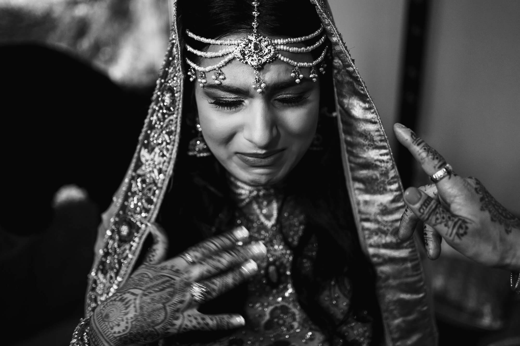 Emotional Bride At Asian Wedding