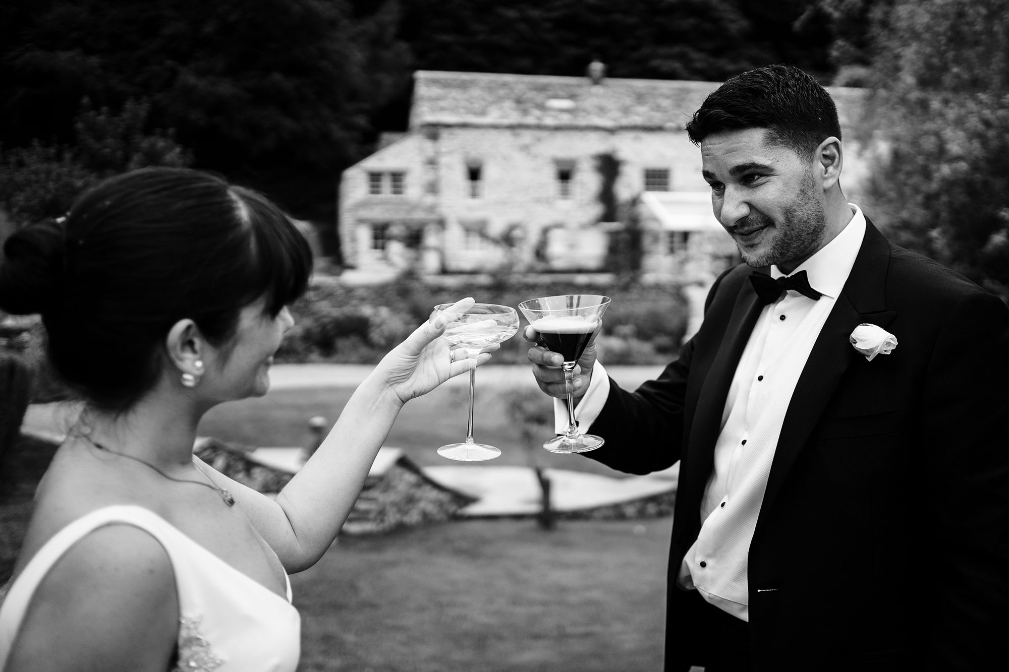 wedding reception drinks bride and groom