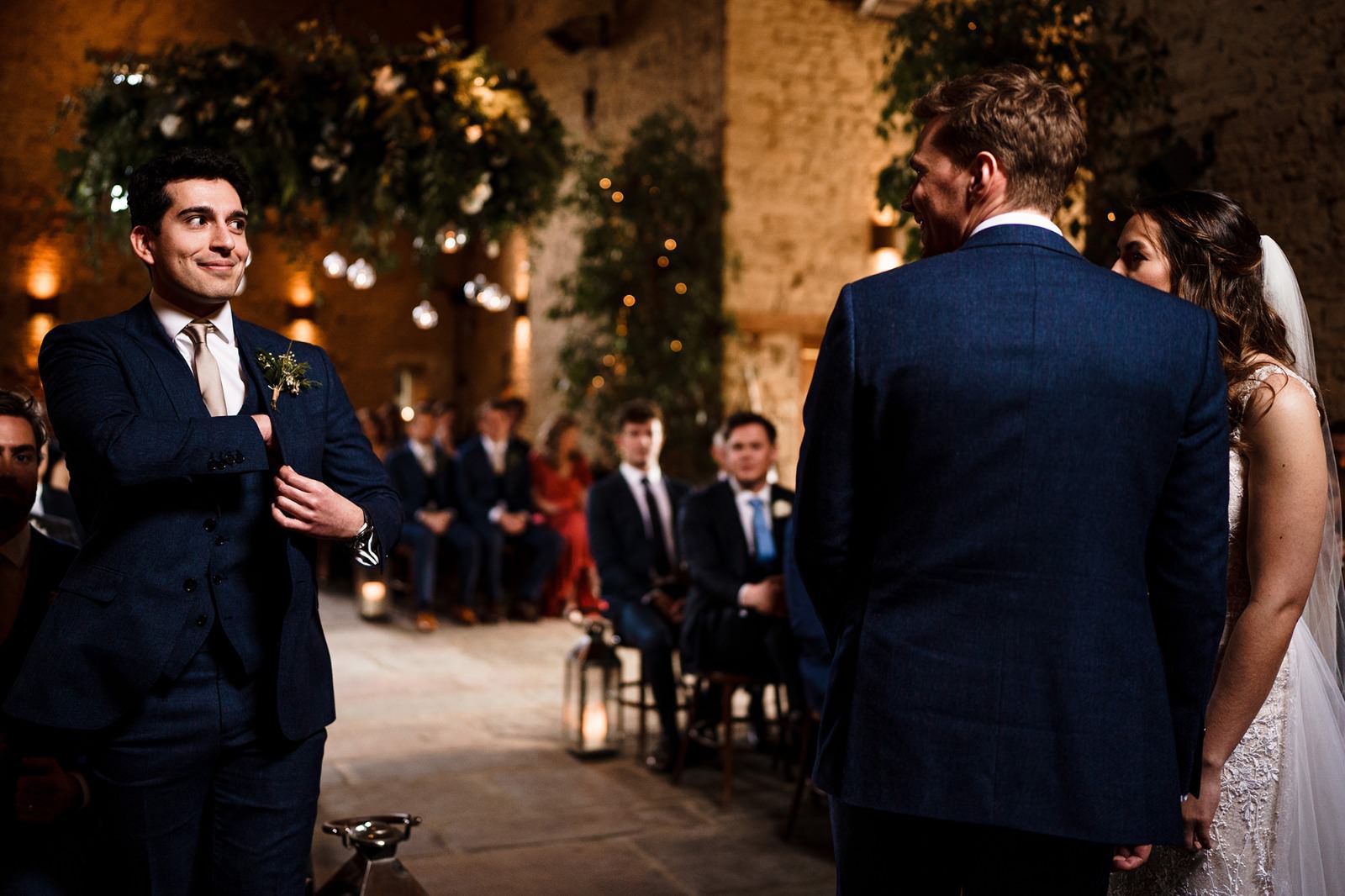 best man with rings at Cripps barn