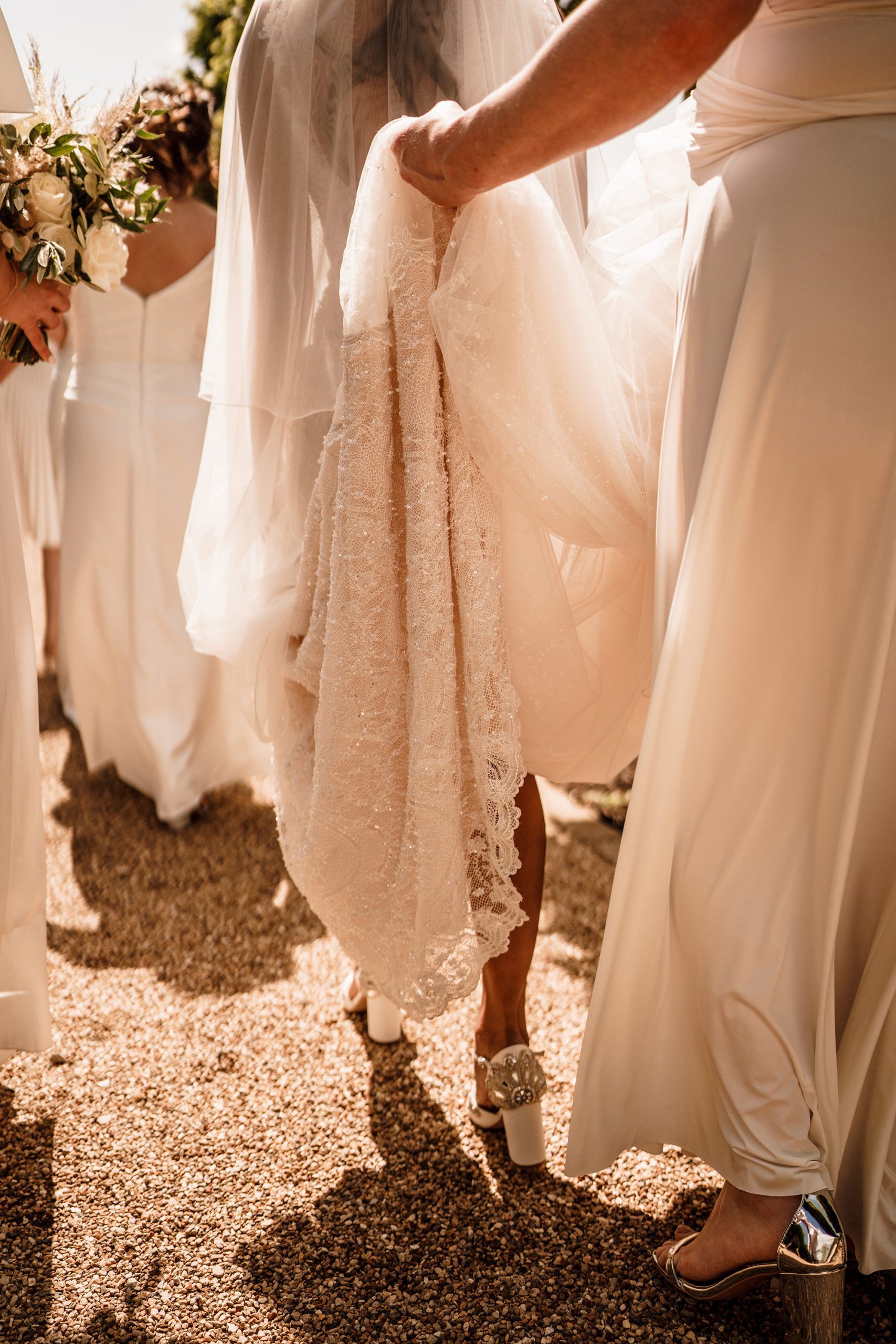 bride dress in nice light at Hyde house