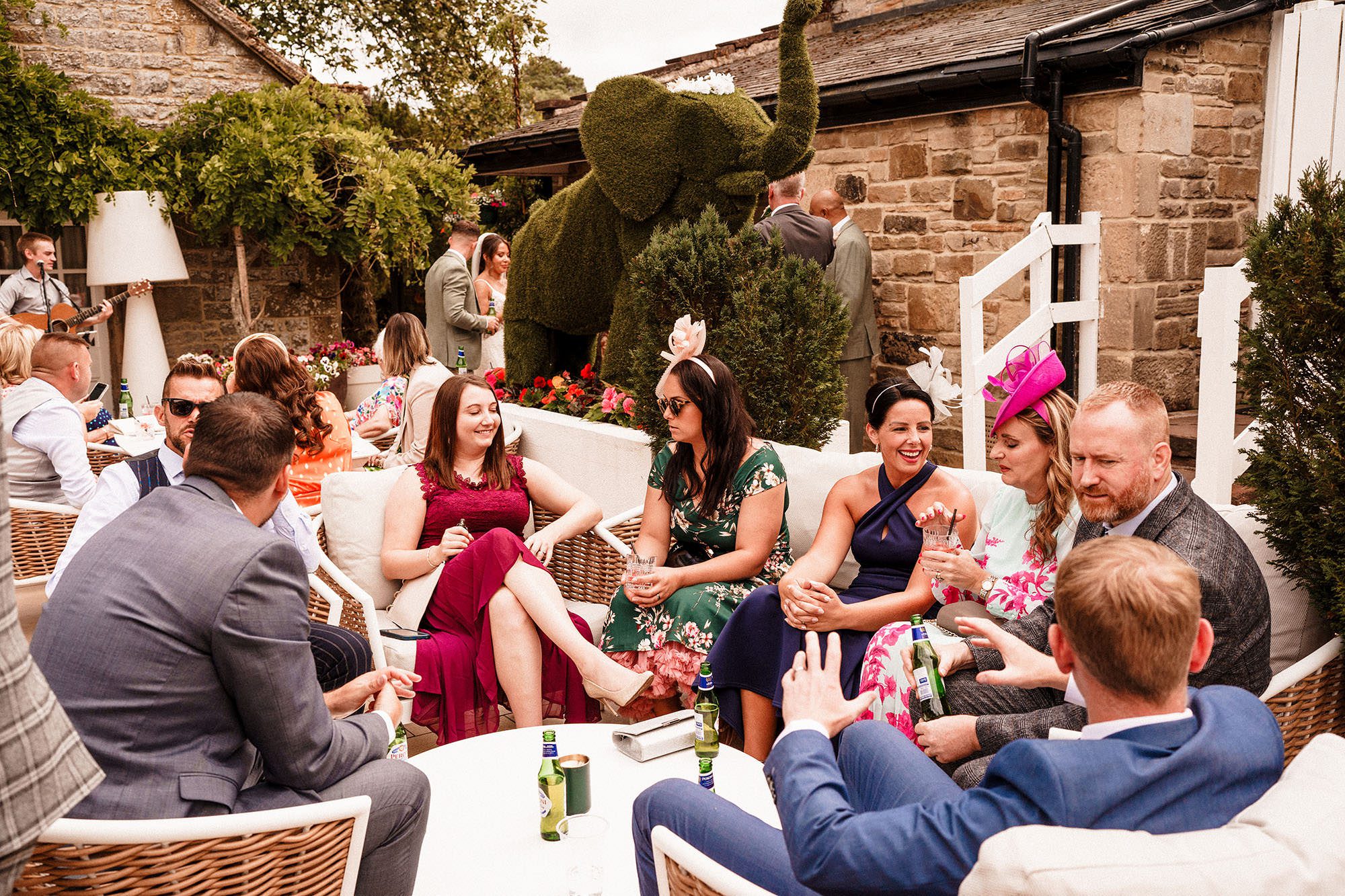 wedding guest relaxing at woodhill hall