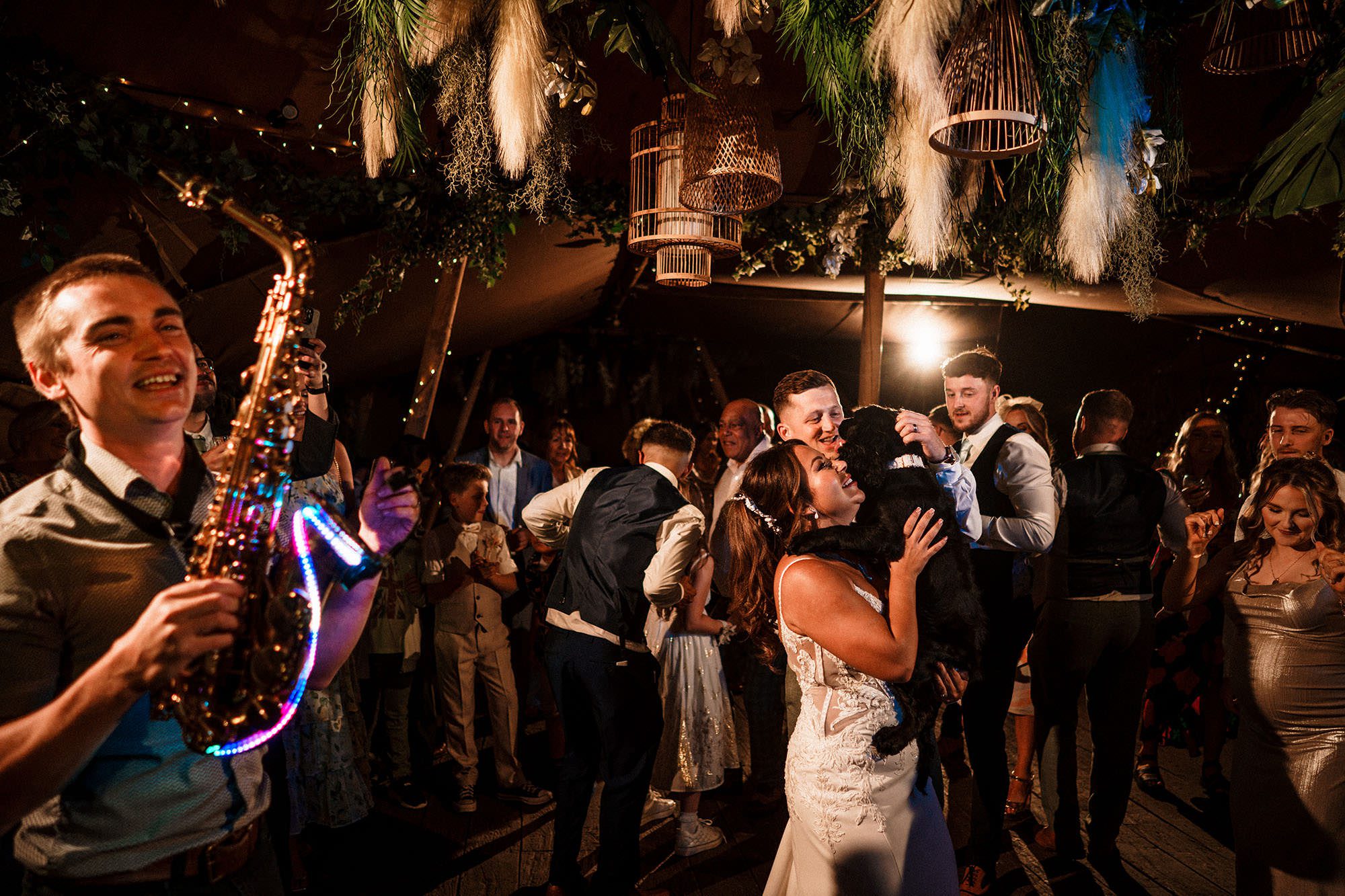 Woodhill Hall Wedding Photos of first dance with dog