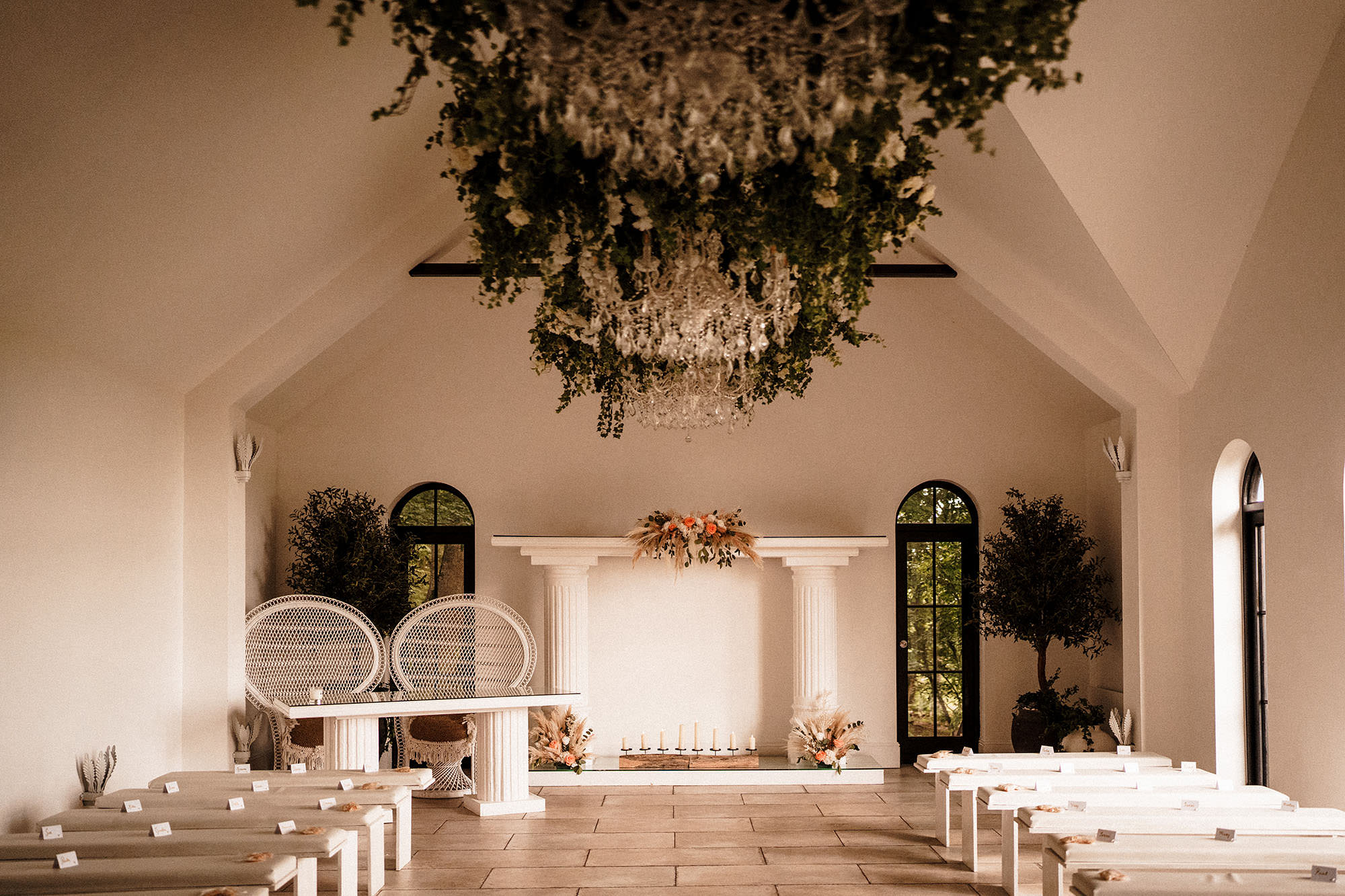 The wedding ceremony room at Woodhill hall
