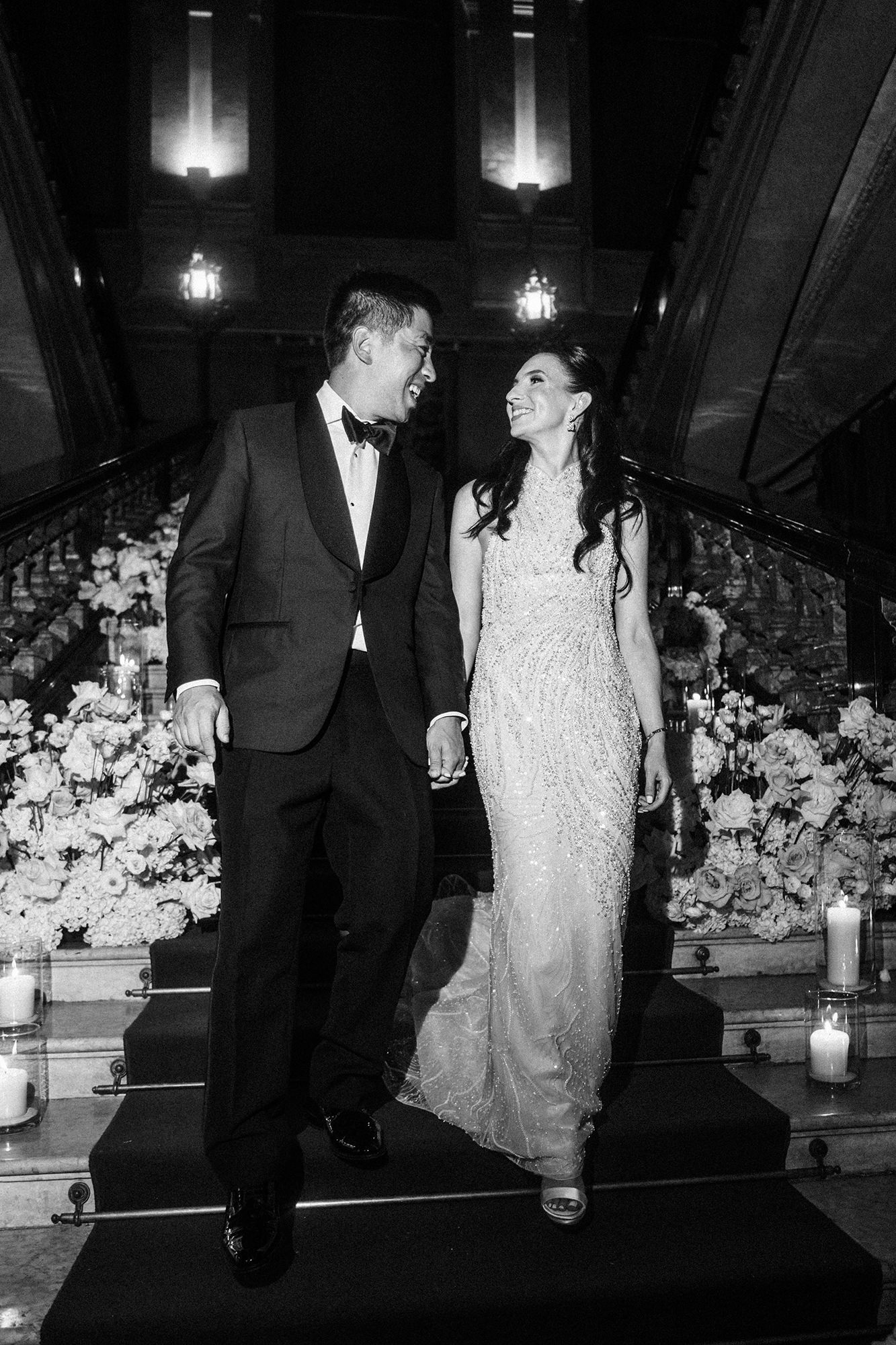 Night-time wedding atmosphere on Lake Como