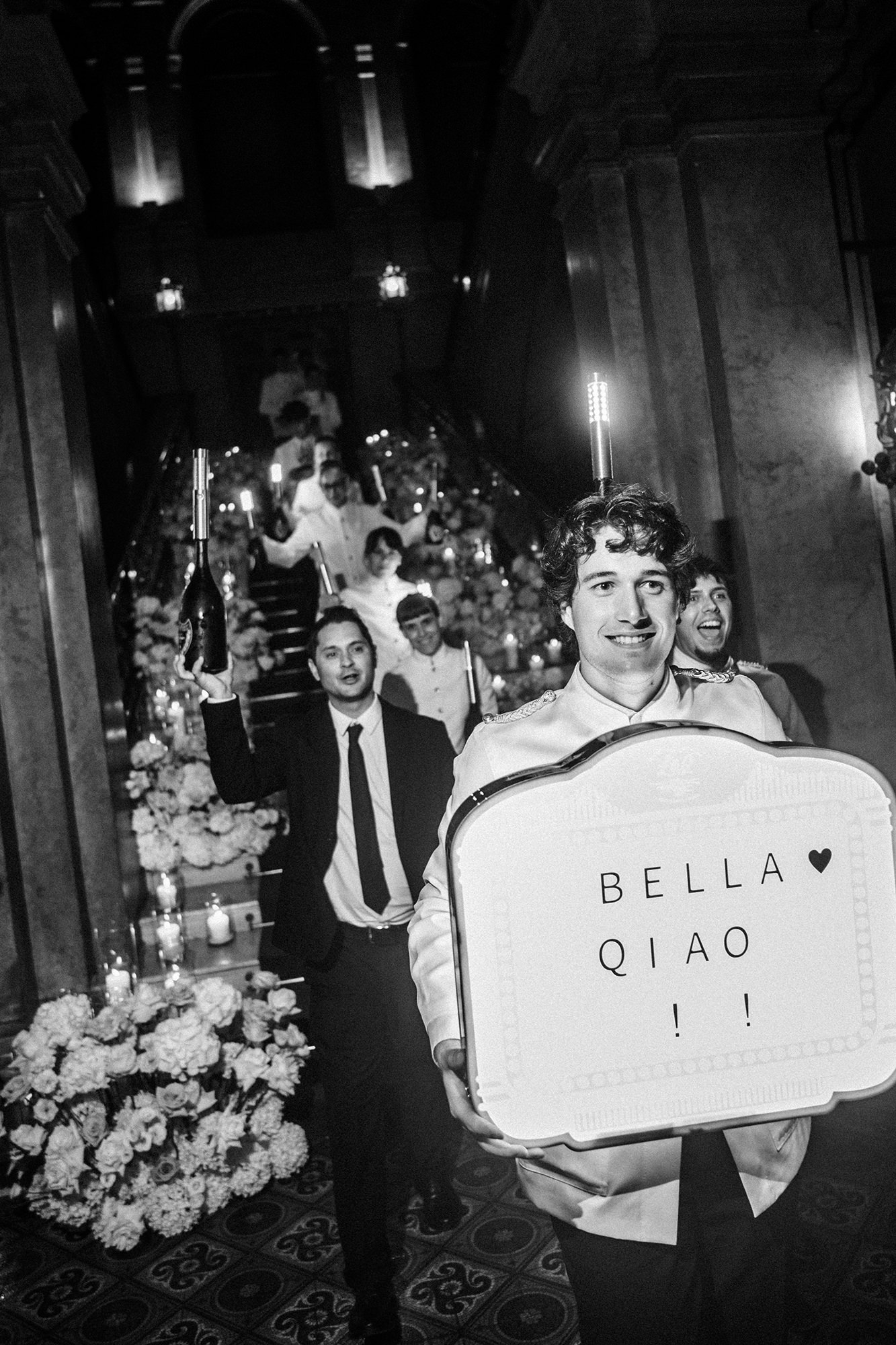 Guests dancing during the evening party at Villa Erba