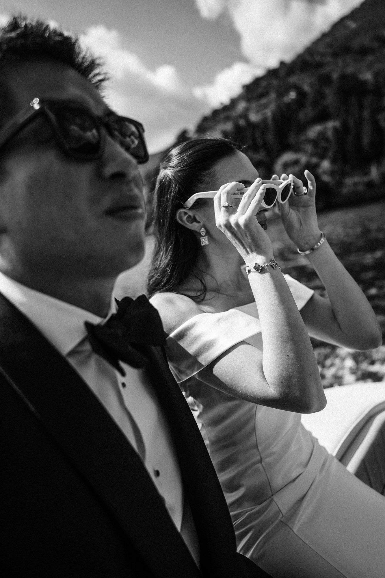 Crossing Lake Como for the ceremony at Villa Erba