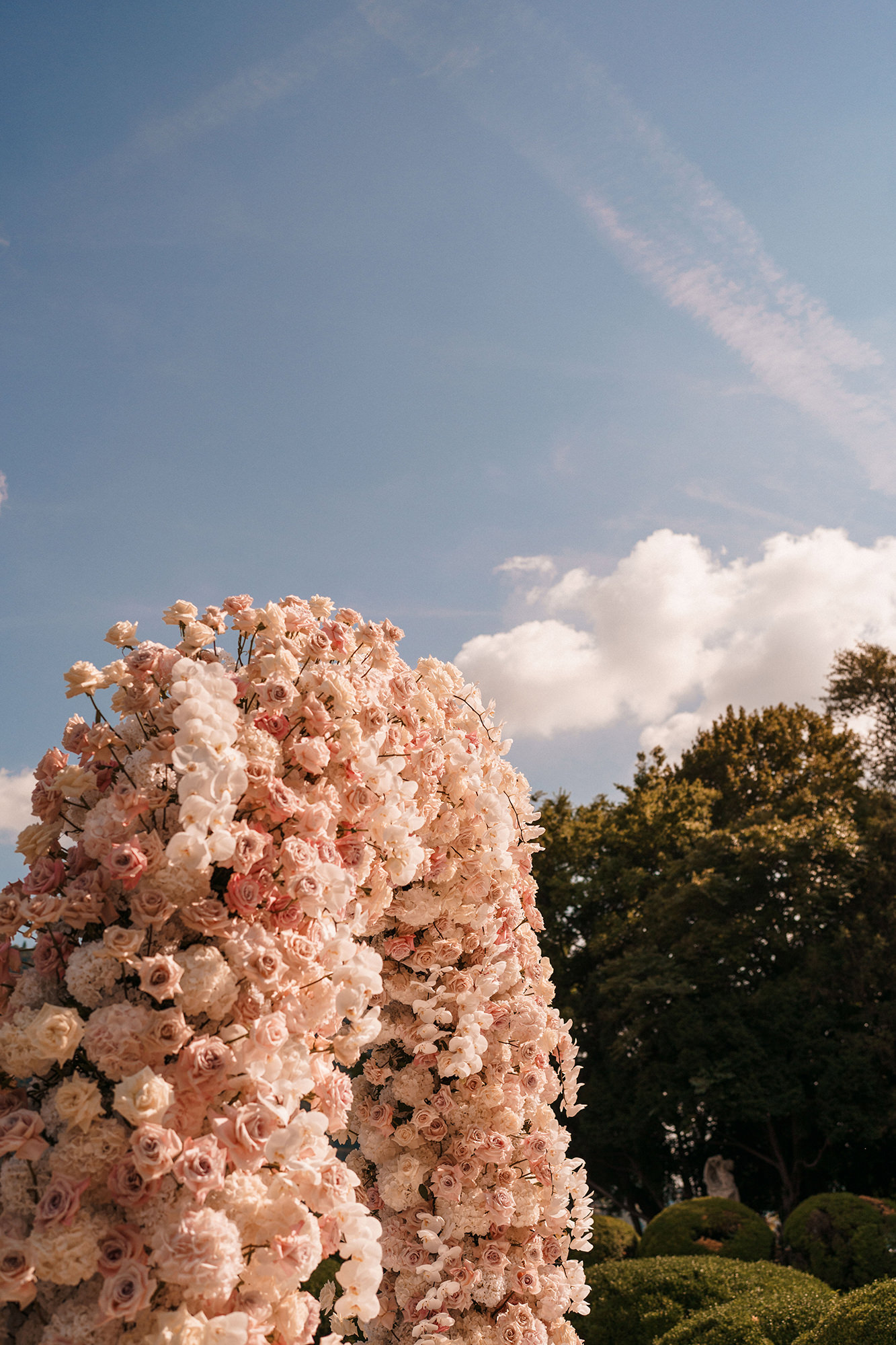 Ceremony preparations at Villa Erba