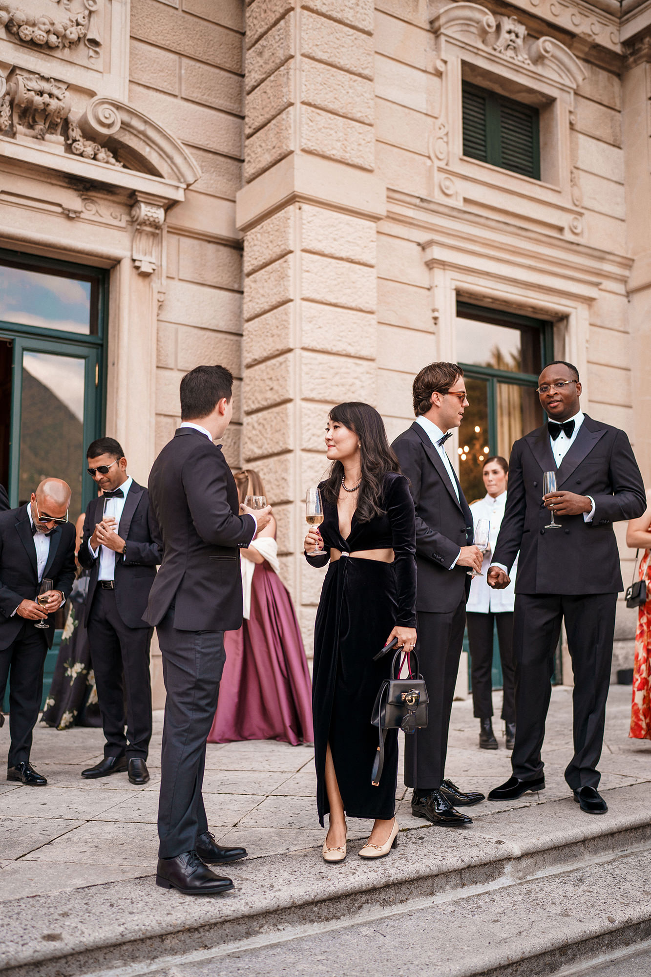 Aerial ceremony view at Villa Erba