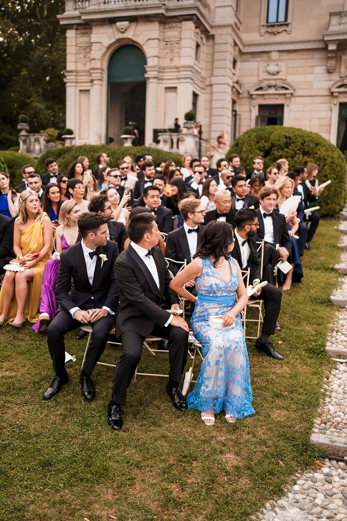 Wedding guests enjoying the drinks reception