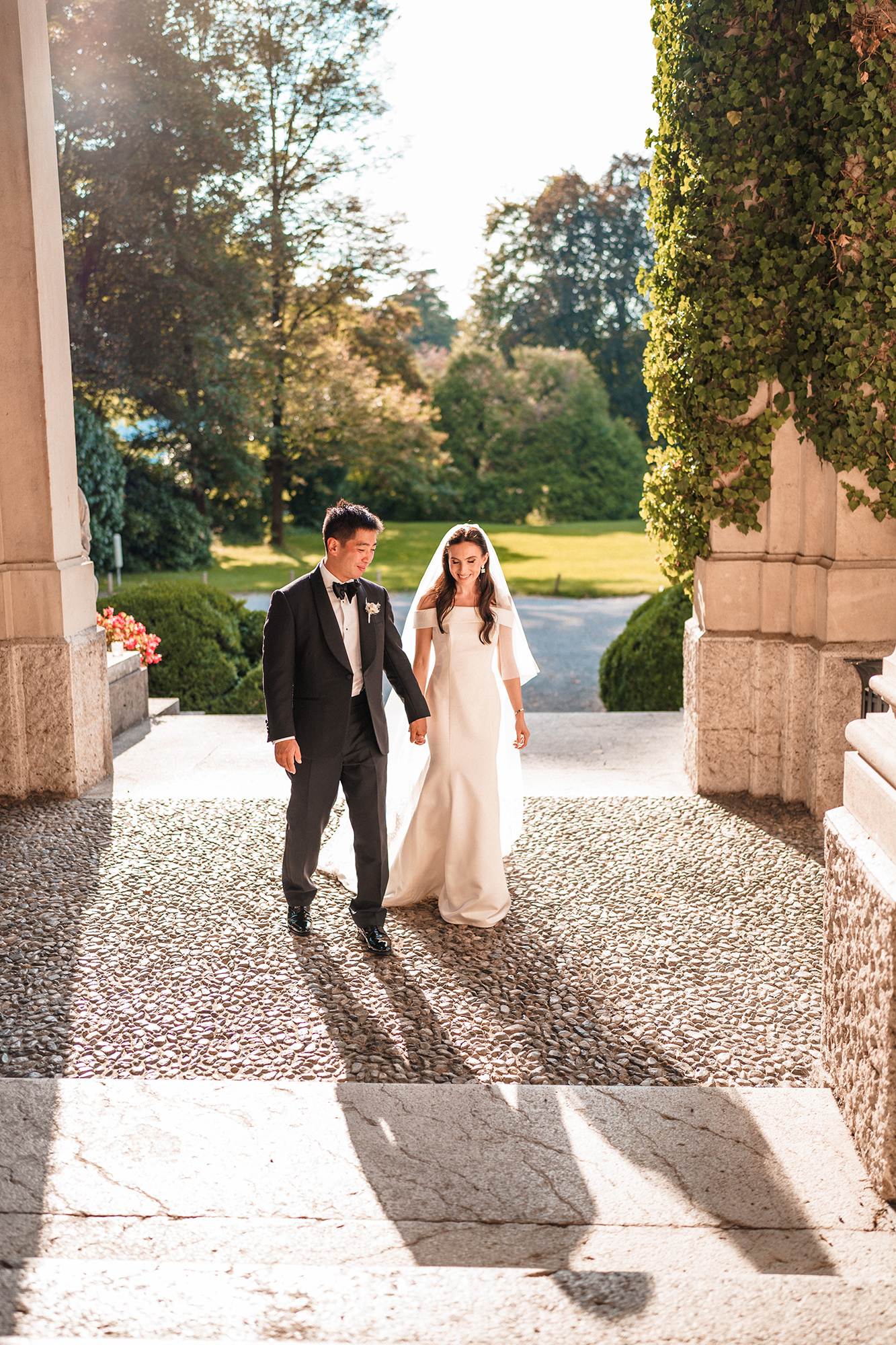Wedding breakfast room at Villa Erba on Lake Como