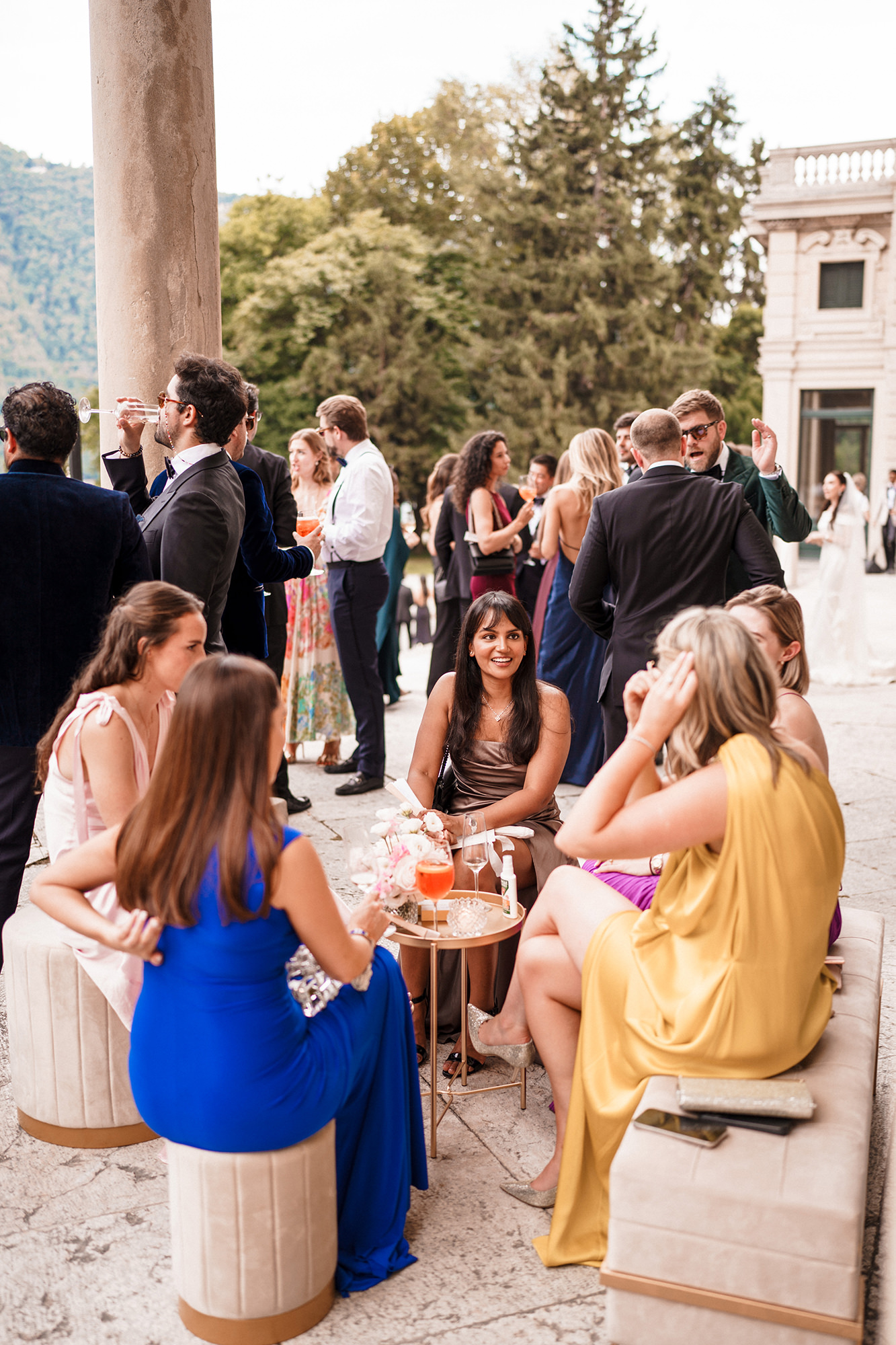 Reception details at Villa Erba on Lake Como