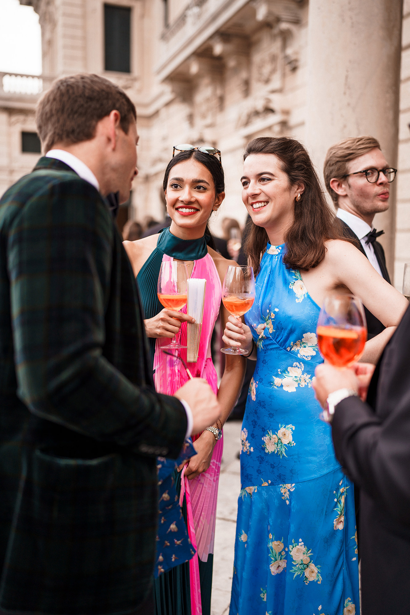 Lara checking the reception room at Villa Erba before dinner