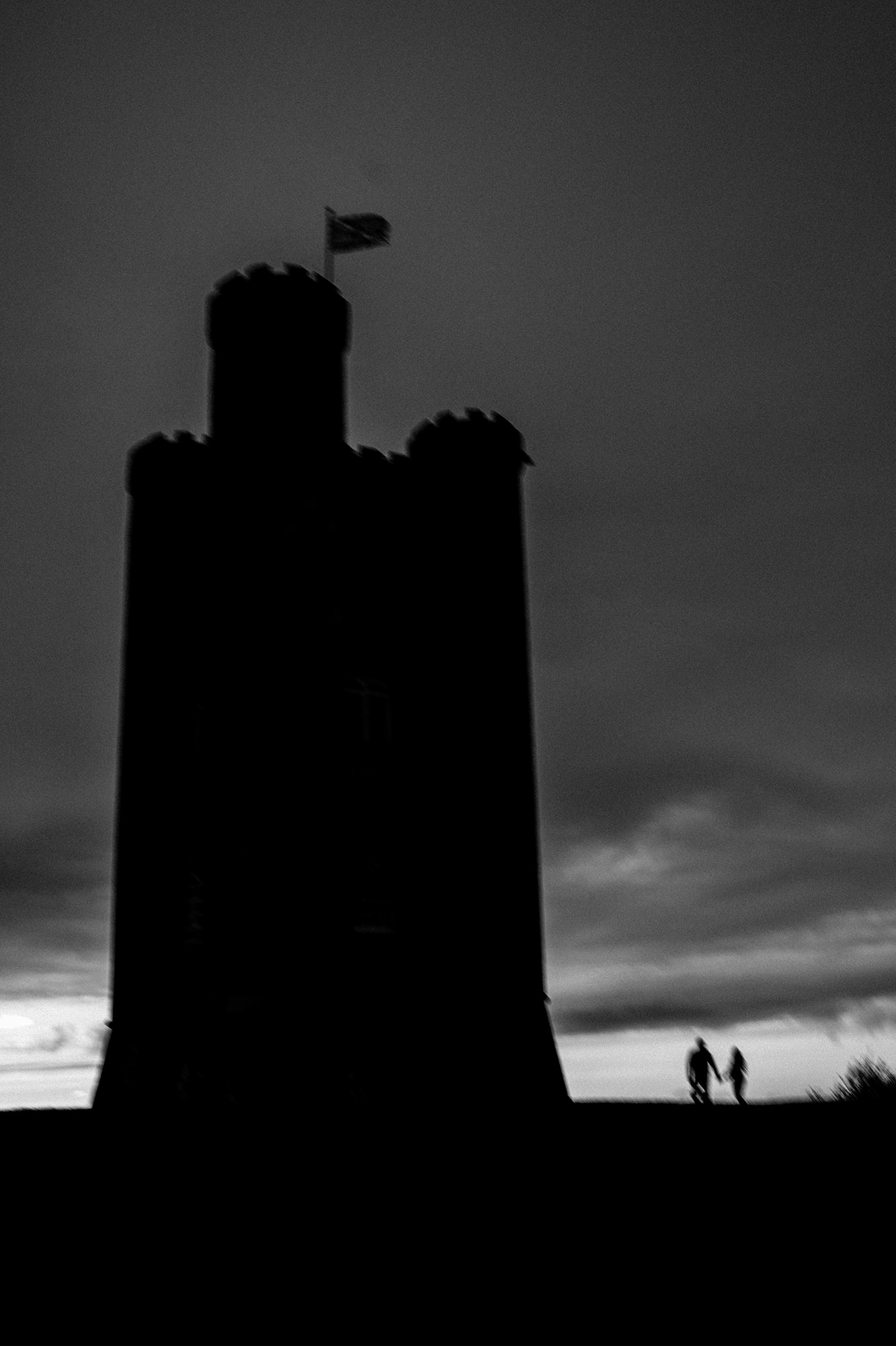 Natural engagement portraits at Broadway Tower after a surprise proposal