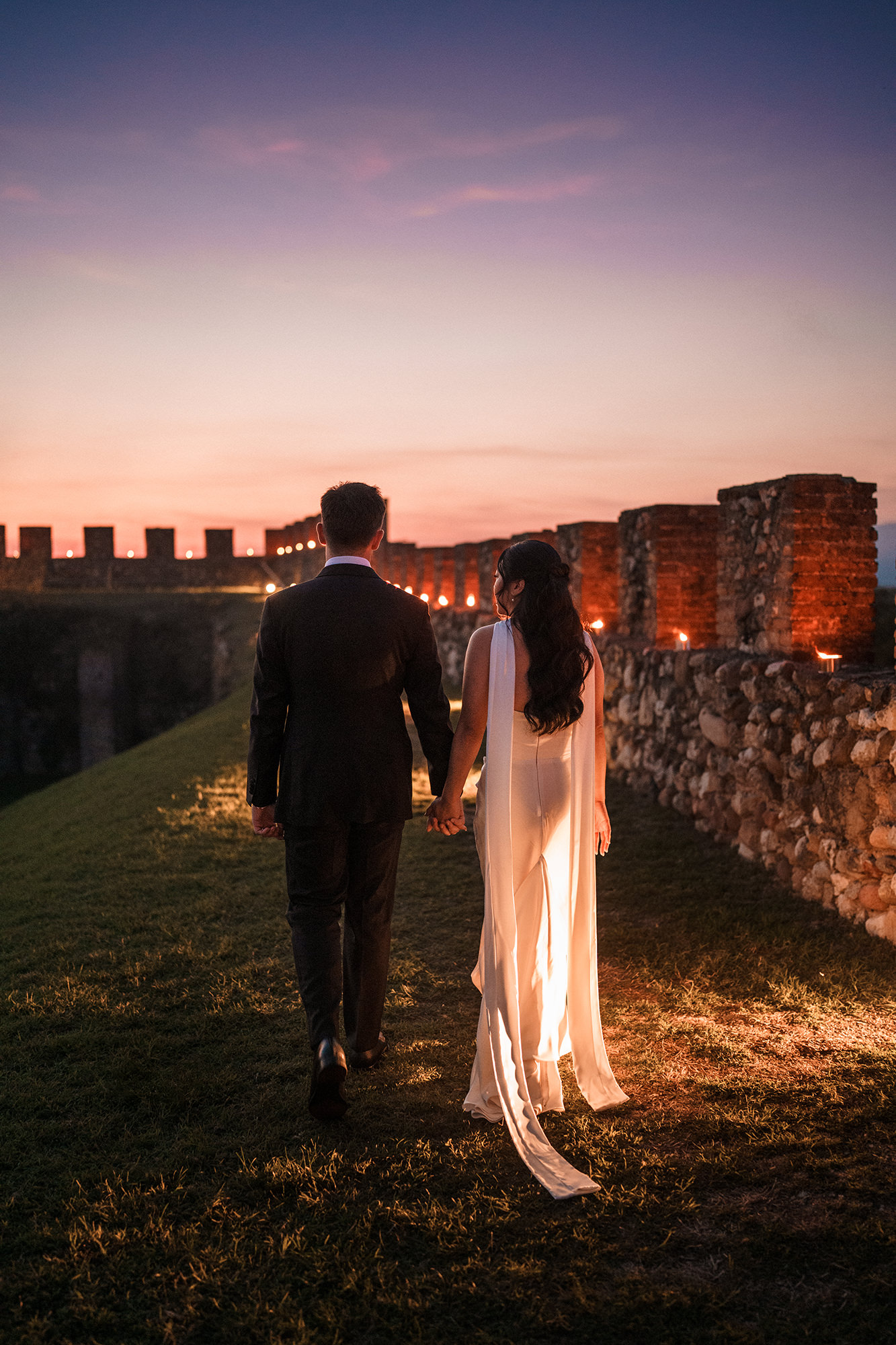 Candid moment at an Italian destination wedding
