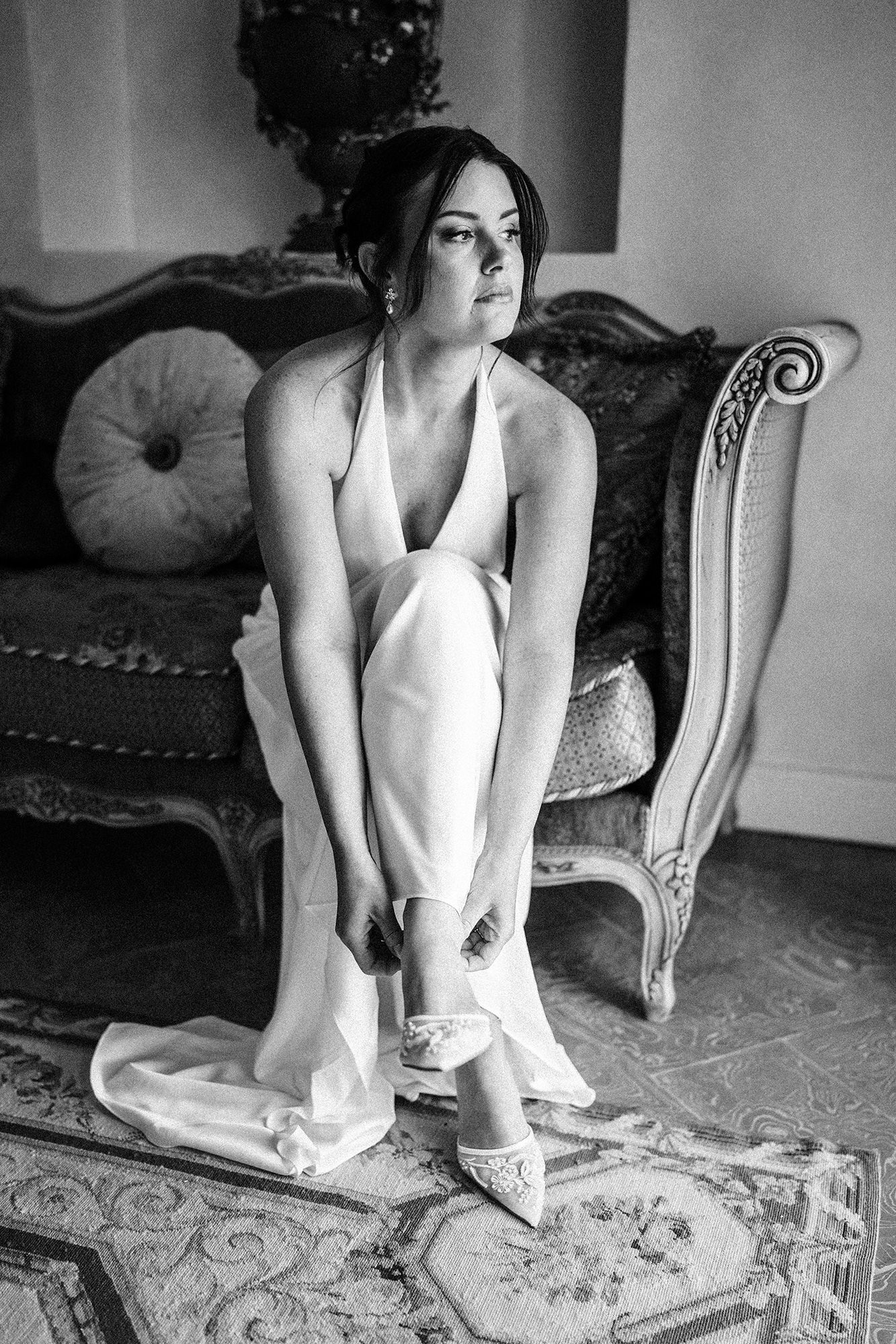 Candid moment at an Italian destination wedding