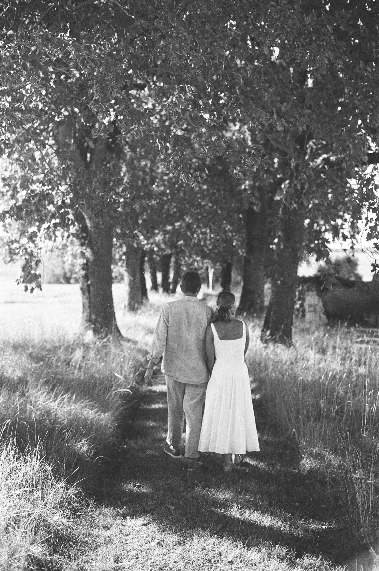 Black and white film photograph from Anne-Sophie and Clément's wedding