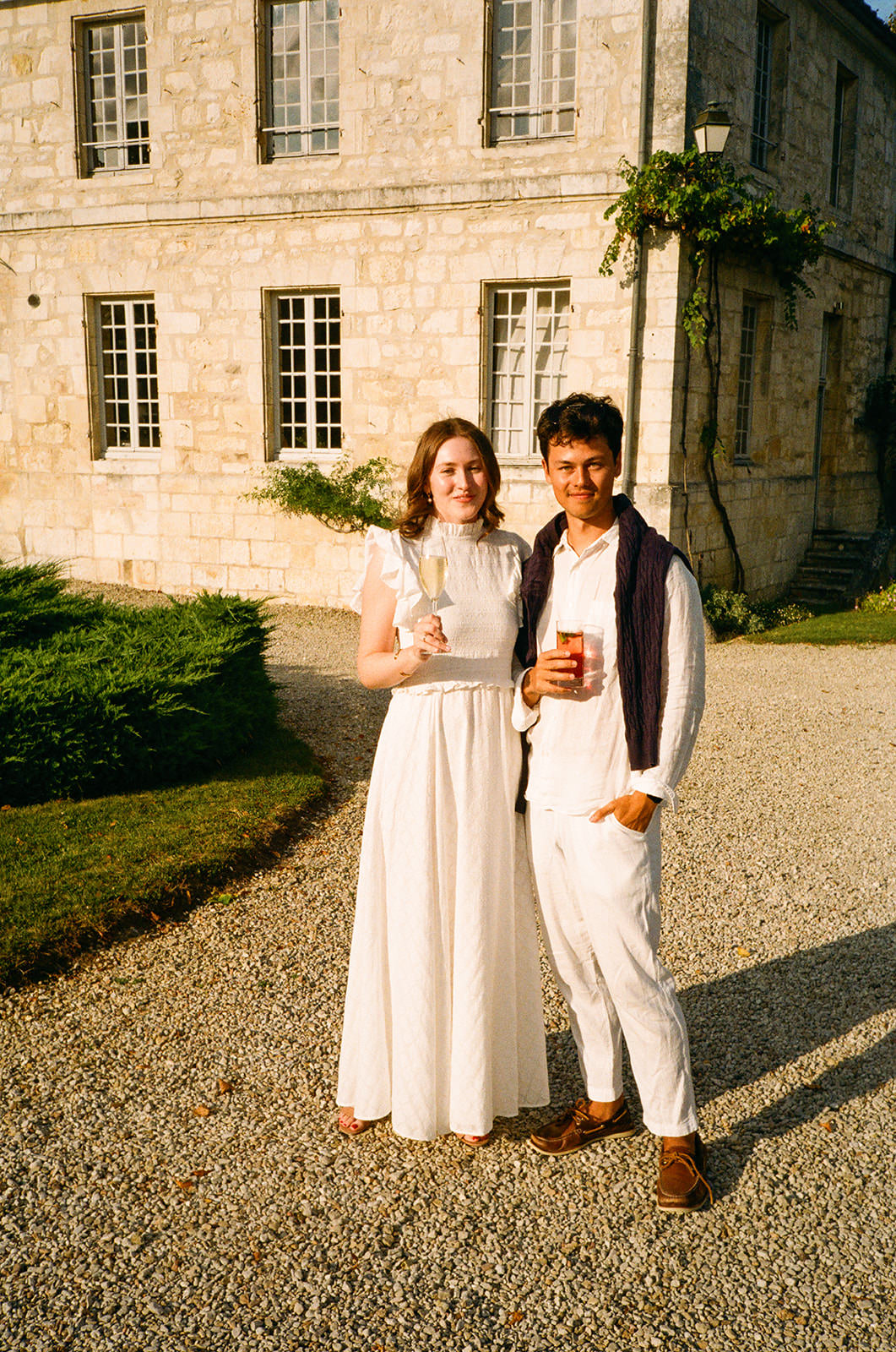 35mm film photograph from a French destination wedding
